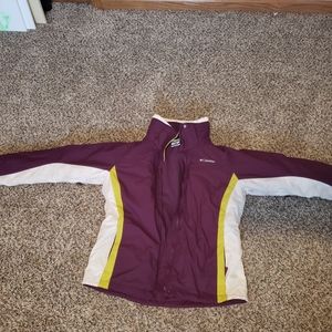 Columbia 3 in 1 Jacket - size L Colors: purple, white, green